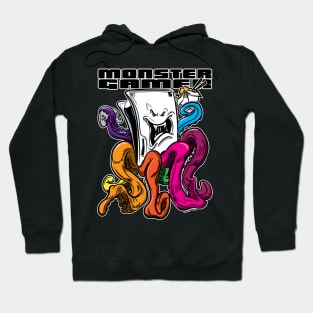 Monster Gamer Console with rainbow tentacles with take out Asian food container and chopsticks. Hoodie